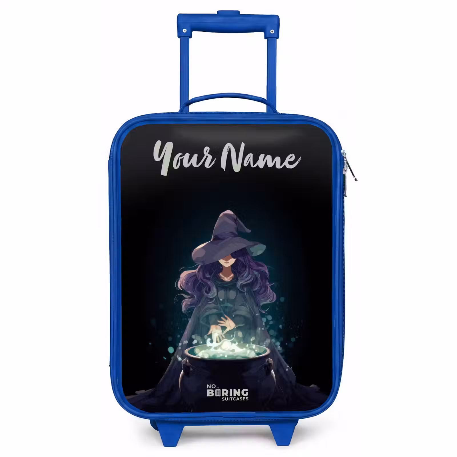 Children's suitcase with name - Blue - Witch - Cauldron - Magic — 1