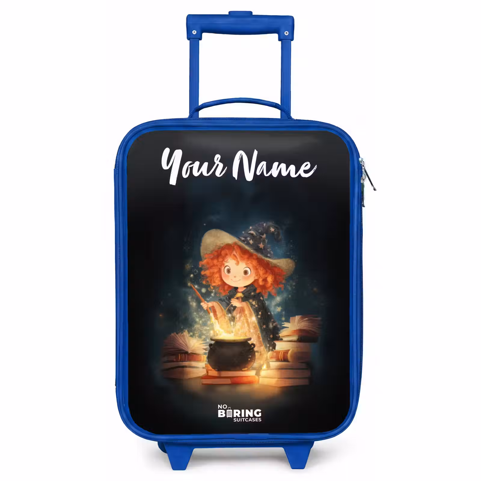 Children's suitcase with name - Blue - Witch with Sparkling Magic Potion — 1