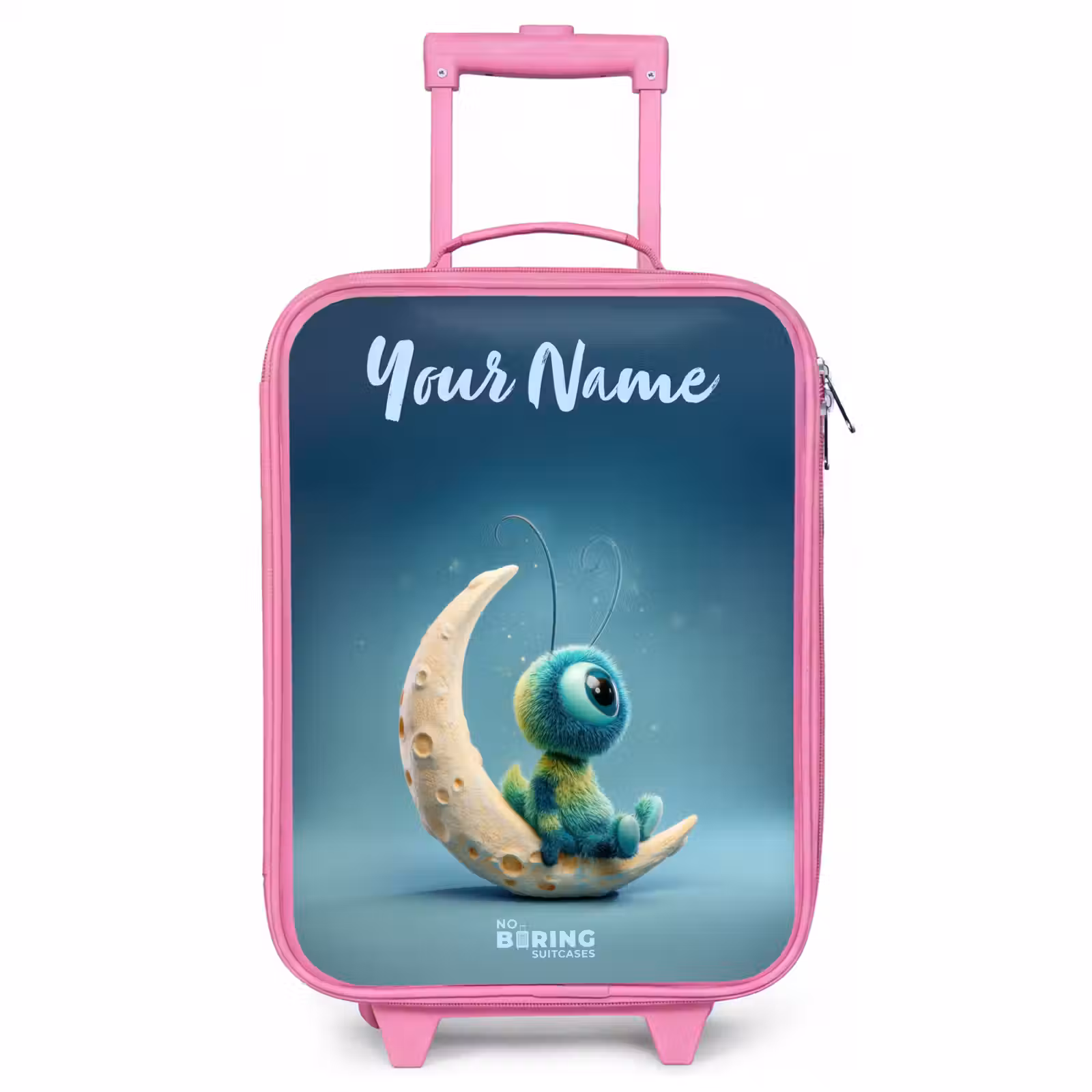 Children's suitcase with name - Pink - Dreamy Creature on the Moon — 1