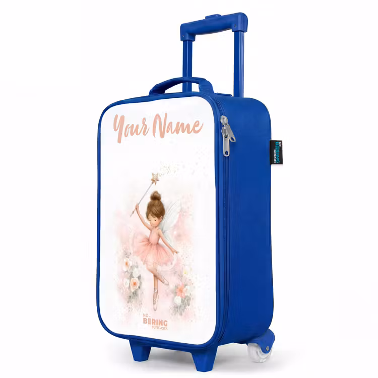 Children's suitcase with name - Blue - Ballerina fairy in pink — 5