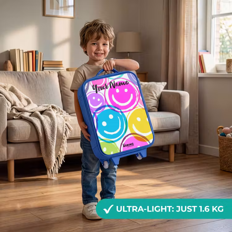Children's suitcase with name - Blue - Colorful explosion of smiles — 3