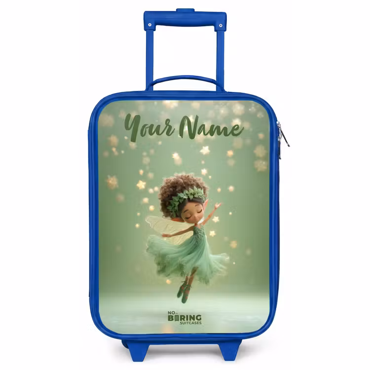 Children's suitcase with name - Blue - Dancing fairy in green light — 1