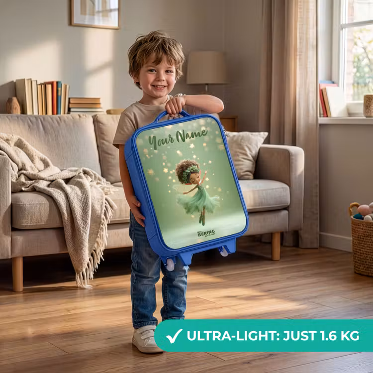 Children's suitcase with name - Blue - Dancing fairy in green light — 3