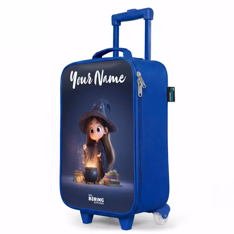 Children's suitcase with name - Blue - Enchanted girl with cauldron — 5