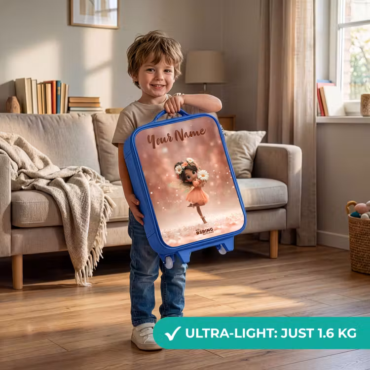 Children's suitcase with name - Blue - Fairy with daisies — 3