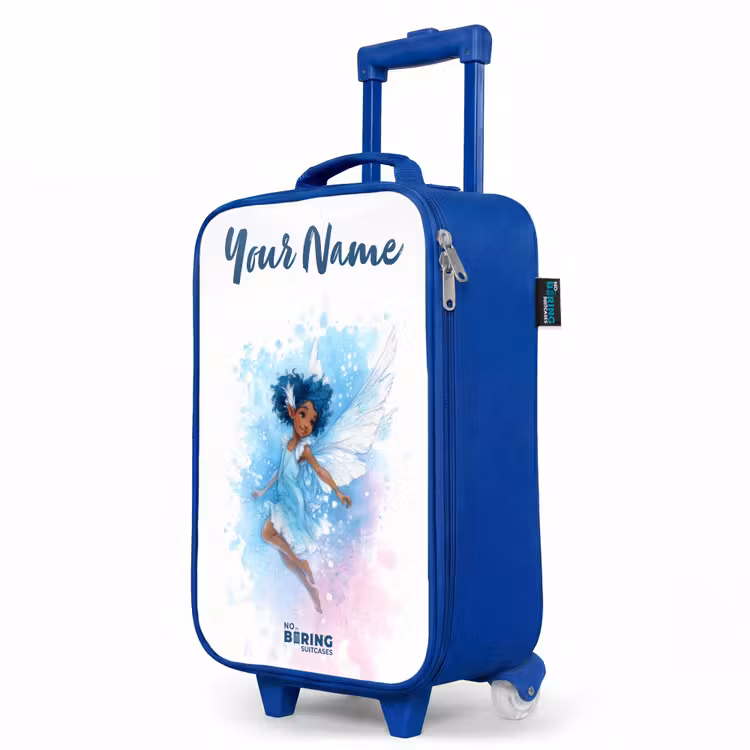 Children's suitcase with name - Blue - Flying fairy in shades of blue — 5