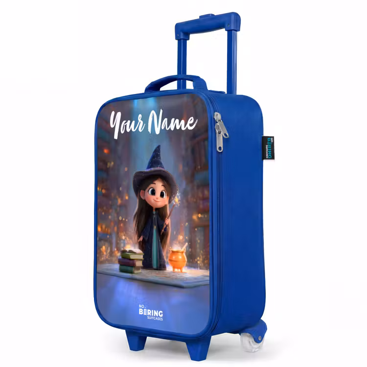 Children's suitcase with name - Blue - Little enchantress in library — 5