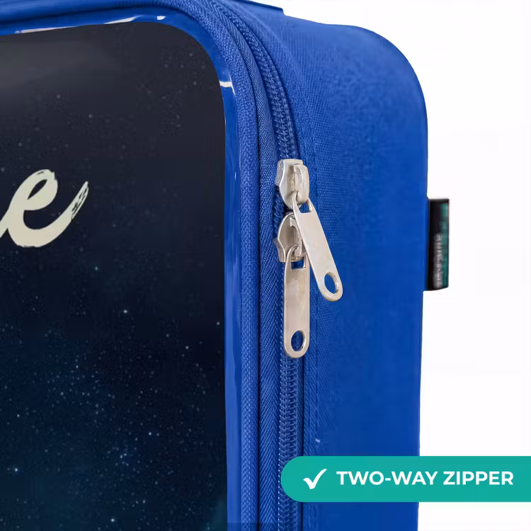 Children's suitcase with name - Blue - Night Flight Over the Forest — 6