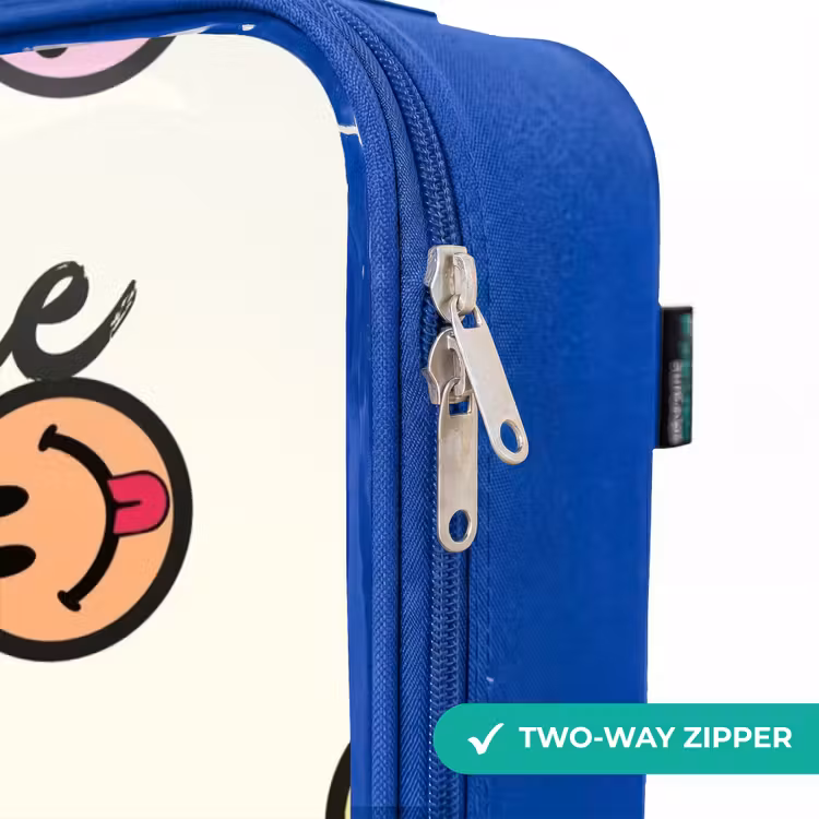 Children's suitcase with name - Blue - Playful smiley mix — 6