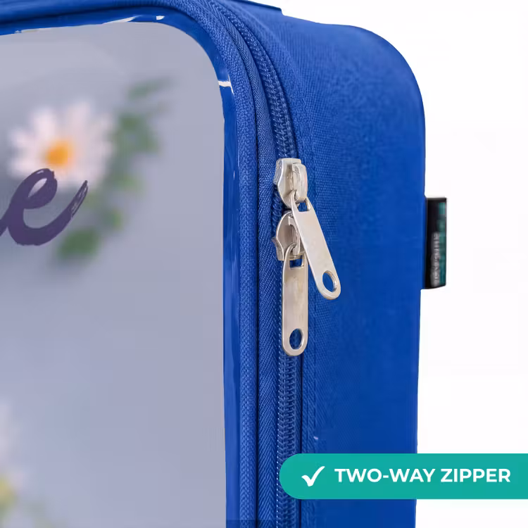 Children's suitcase with name - Blue - Purple Fluffy Friend with Daisy — 6