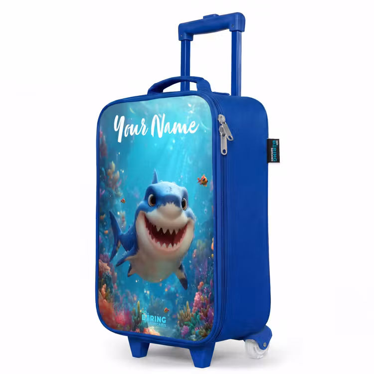 Children's suitcase with name - Blue - Reef - Coral - Shark - Animal — 5