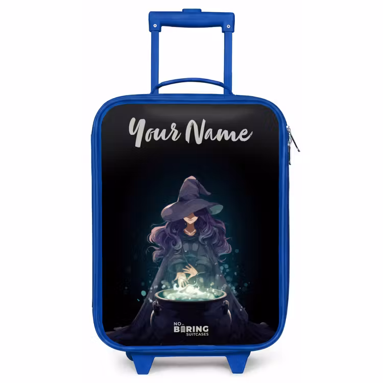 Children's suitcase with name - Blue - Witch - Cauldron - Magic — 1
