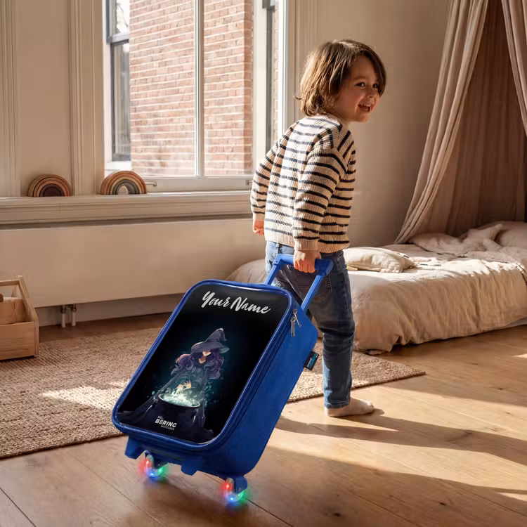 Children's suitcase with name - Blue - Witch - Cauldron - Magic — 2