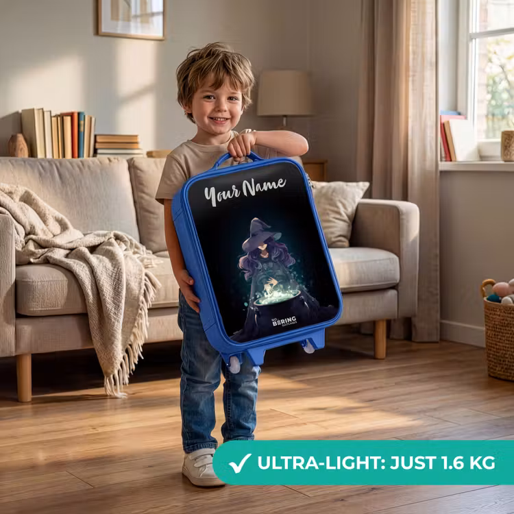 Children's suitcase with name - Blue - Witch - Cauldron - Magic — 3