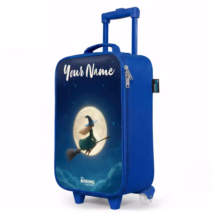 Children's suitcase with name - Blue - Witch in Moonlight Flight — 5
