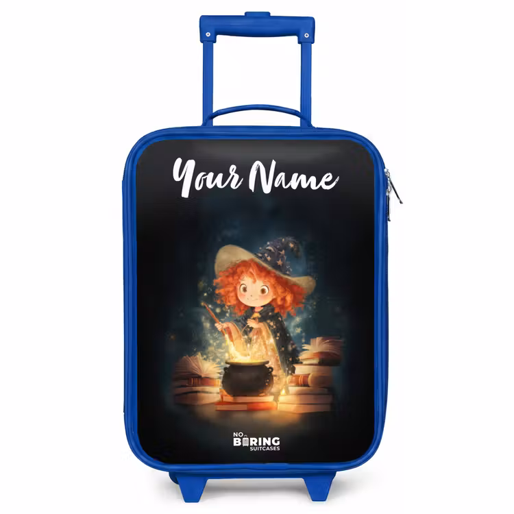 Children's suitcase with name - Blue - Witch with Sparkling Magic Potion — 1
