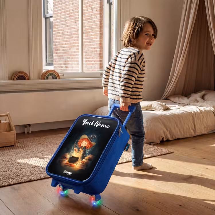 Children's suitcase with name - Blue - Witch with Sparkling Magic Potion — 2