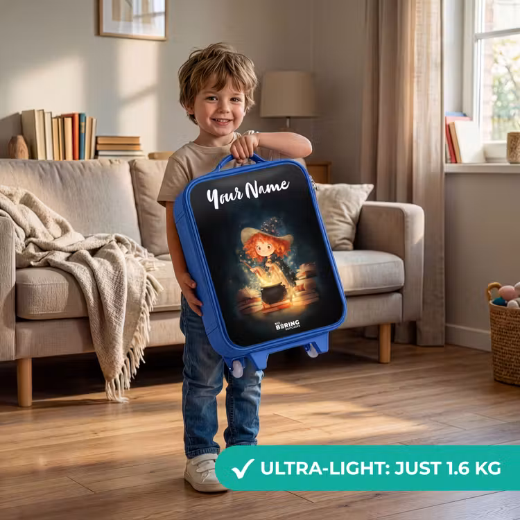 Children's suitcase with name - Blue - Witch with Sparkling Magic Potion — 3