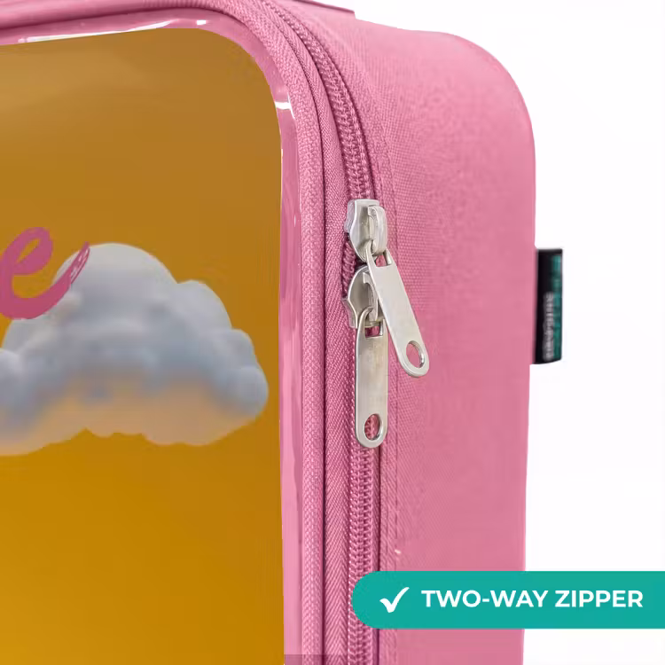 Children's suitcase with name - Pink - Candy - Monster - Rainbow — 4
