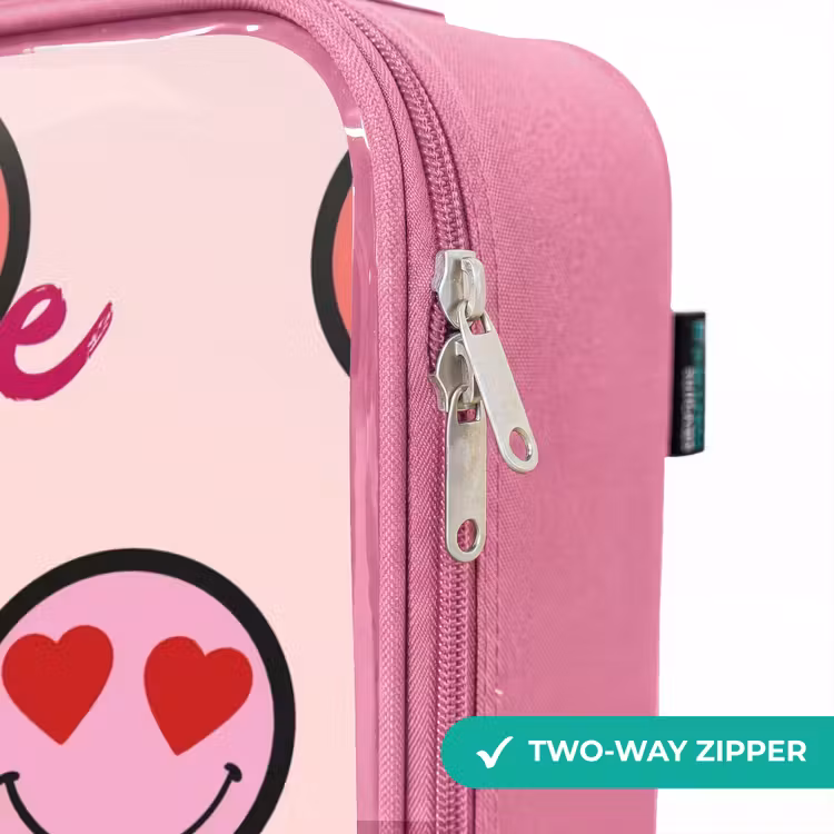 Children's suitcase with name - Pink - Heart - Smiley - Pattern — 4