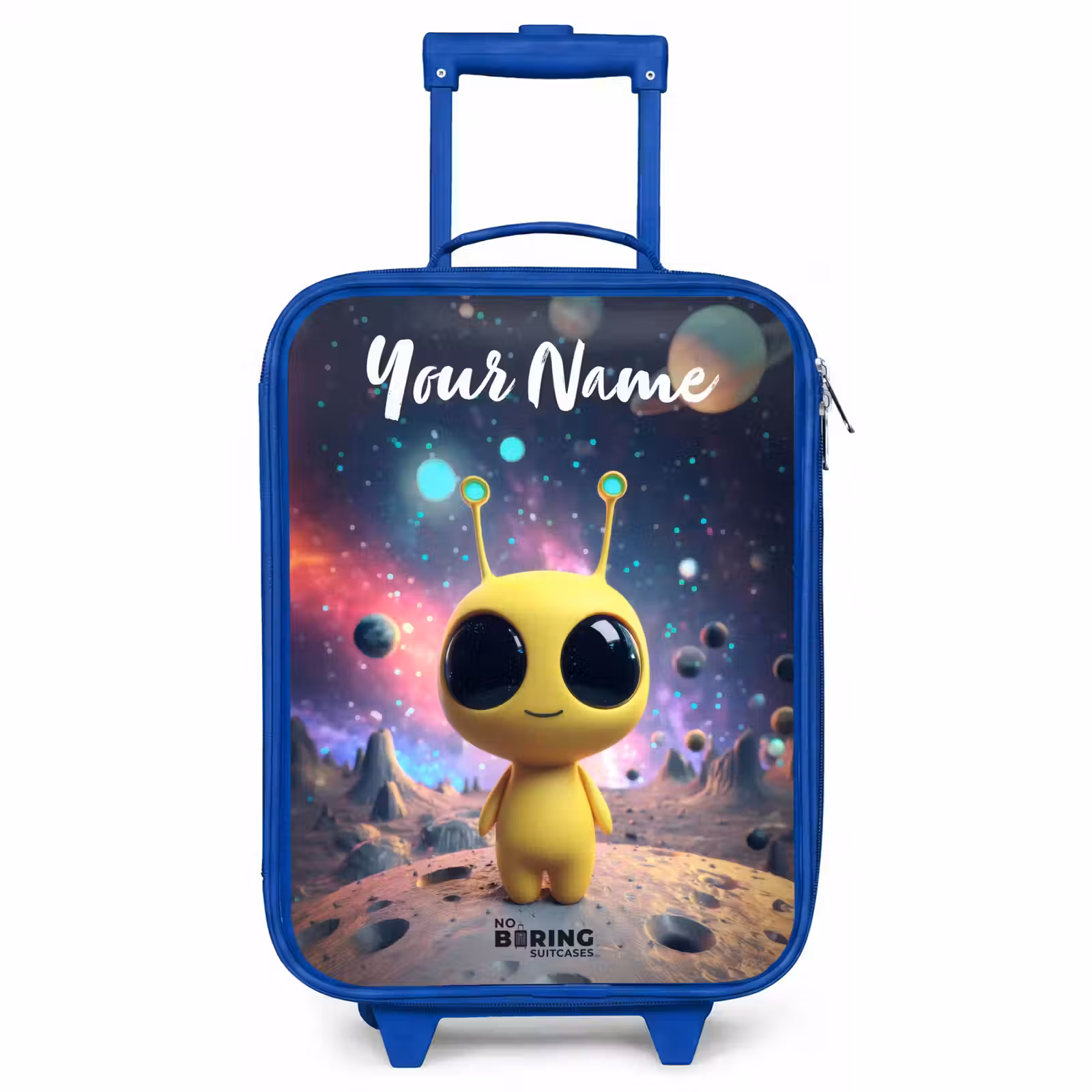 Children's suitcase with name - Blue - Merry alien creature — 1