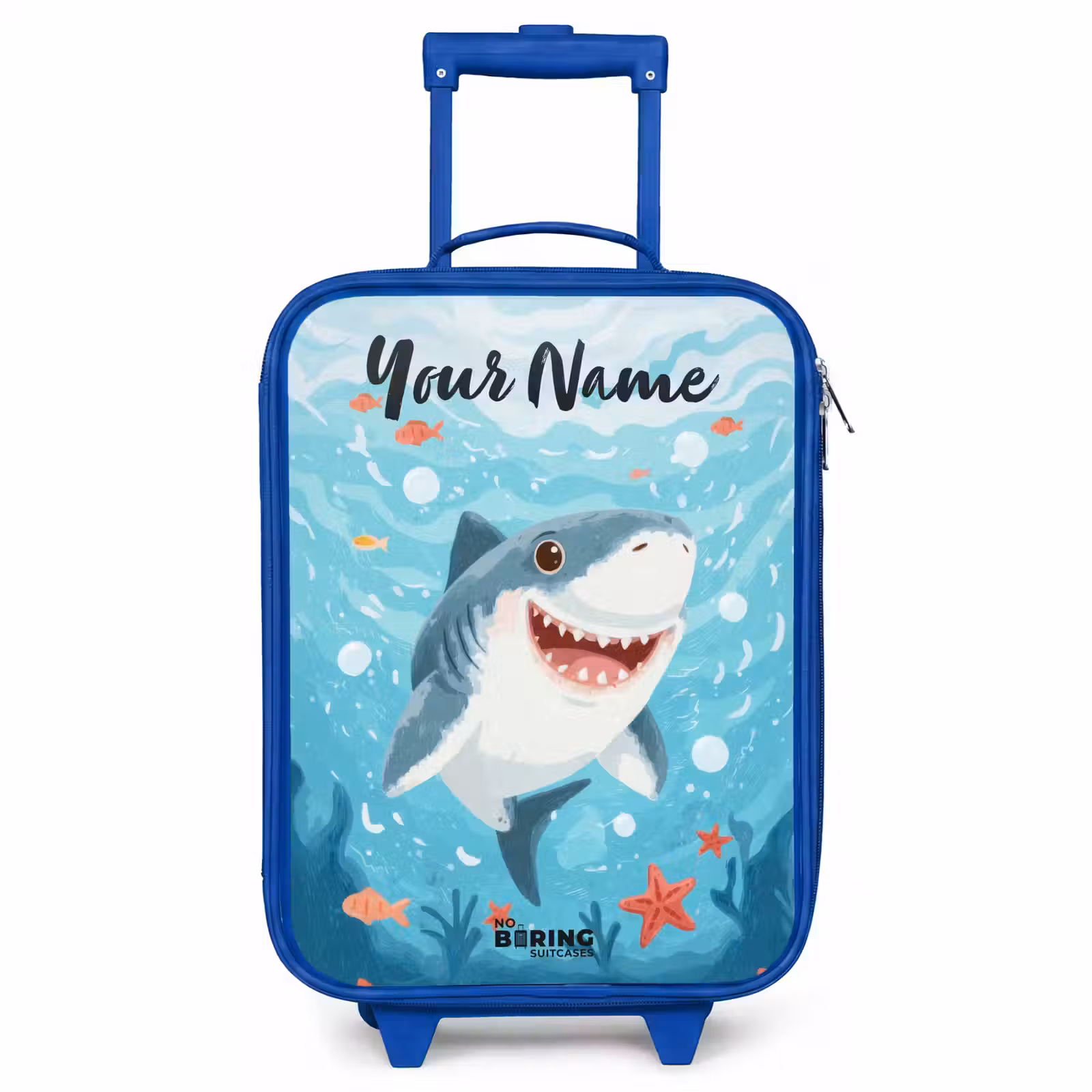 Children's suitcase with name - Blue - Shark - Water - Sea — 1