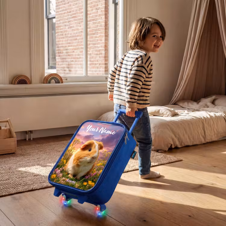 Children's suitcase with name - Blue - Guinea pig - Nature - Animal — 2