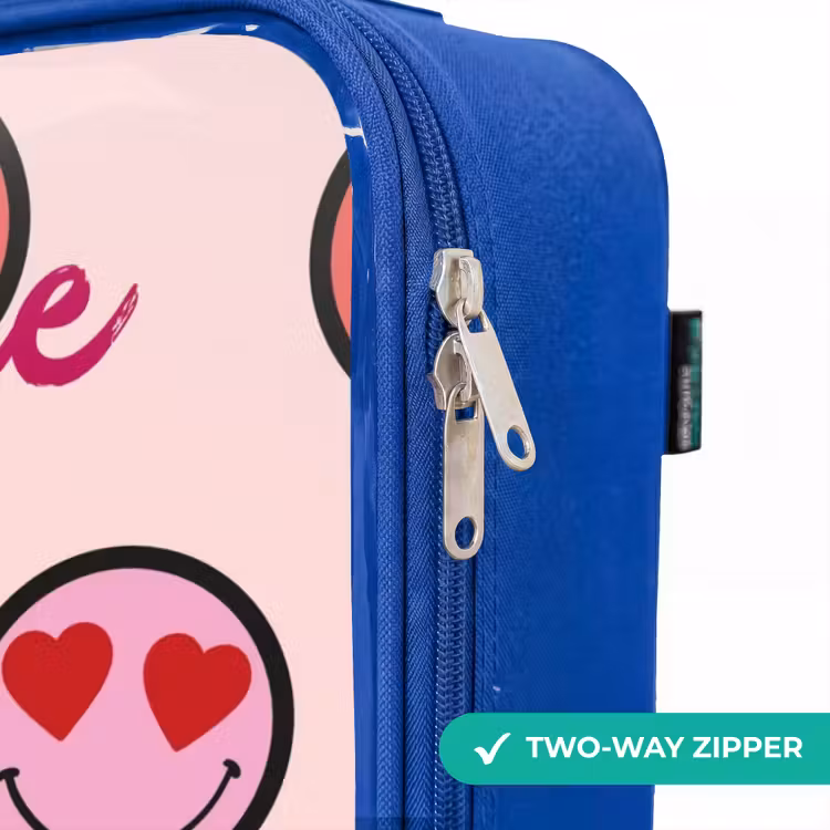 Children's suitcase with name - Blue - Heart - Smiley - Pattern — 6
