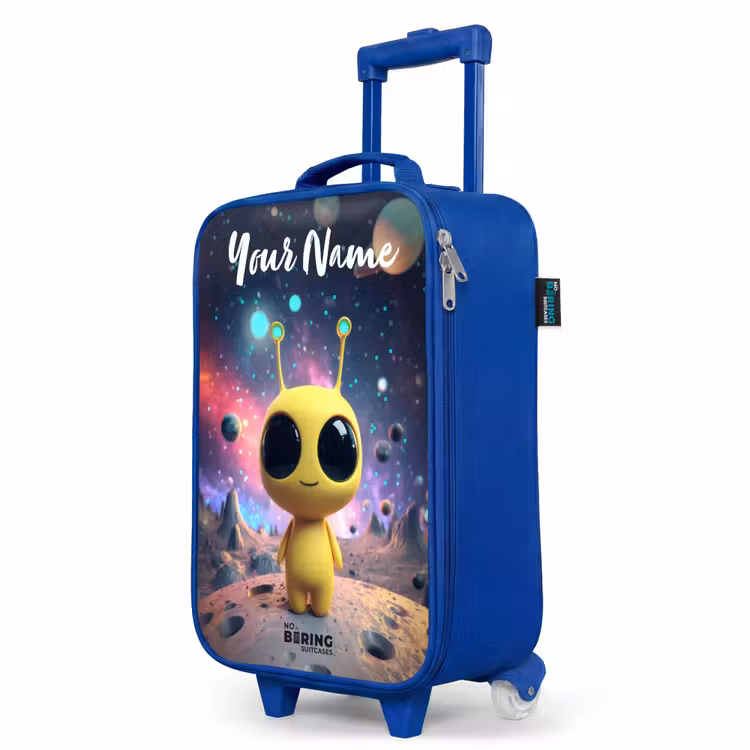 Children's suitcase with name - Blue - Merry alien creature — 5