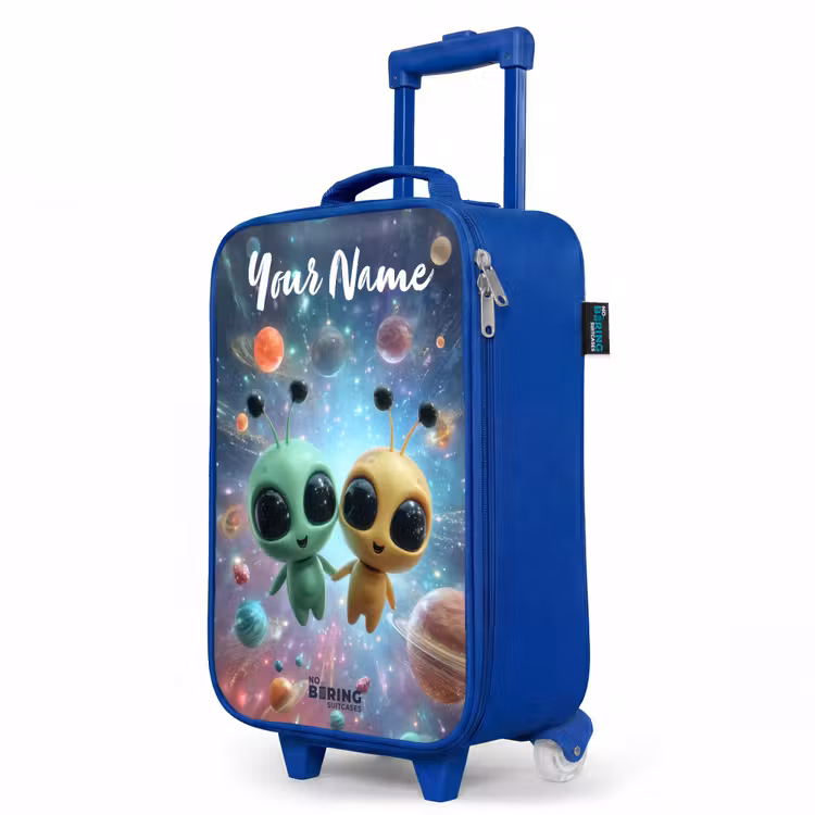 Children's suitcase with name - Blue - Merry alien friends — 5