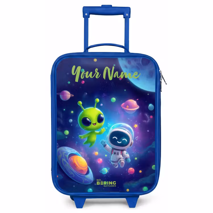 Children's suitcase with name - Blue - Merry Meeting in Space — 1