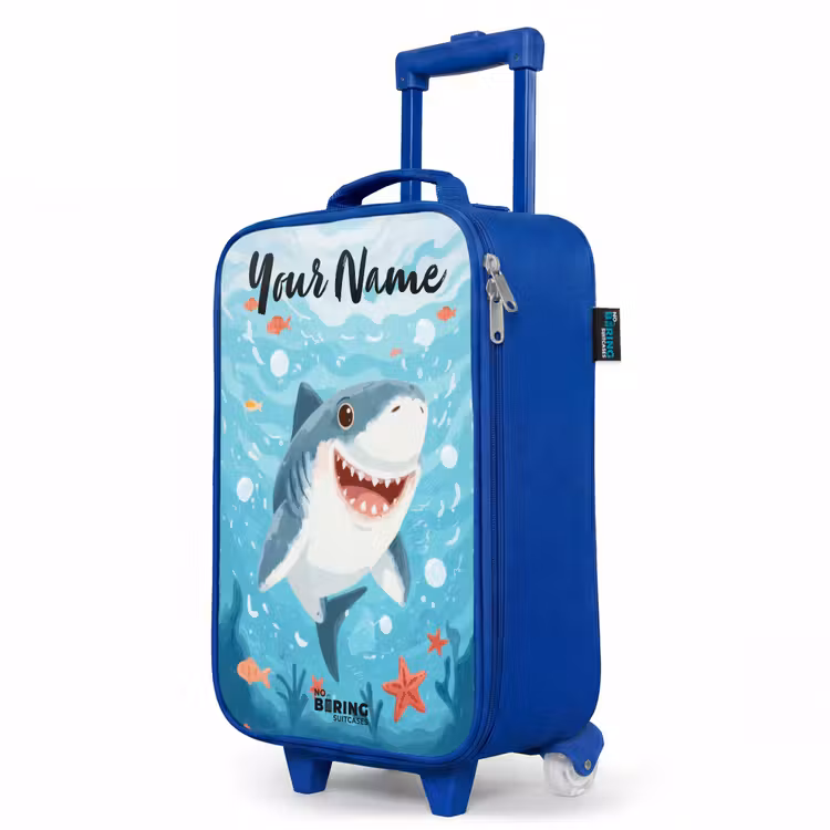 Children's suitcase with name - Blue - Shark - Water - Sea — 5