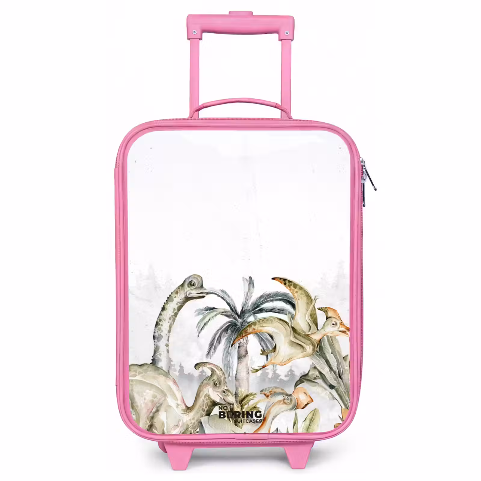 Children's suitcase - Pink - Dinos in a rugged landscape — 1