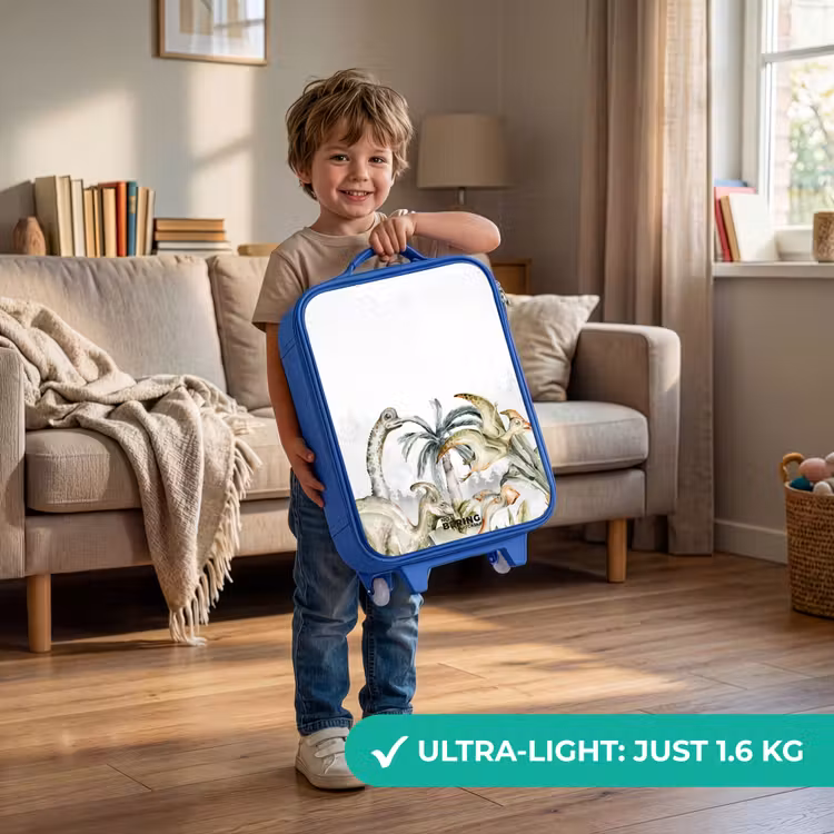 Children's suitcase - Blue - Dinos in a rugged landscape — 3