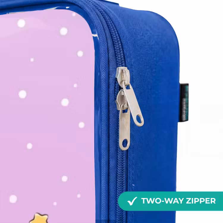 Children's suitcase - Blue - Princess and a unicorn at a rainbow purple — 6