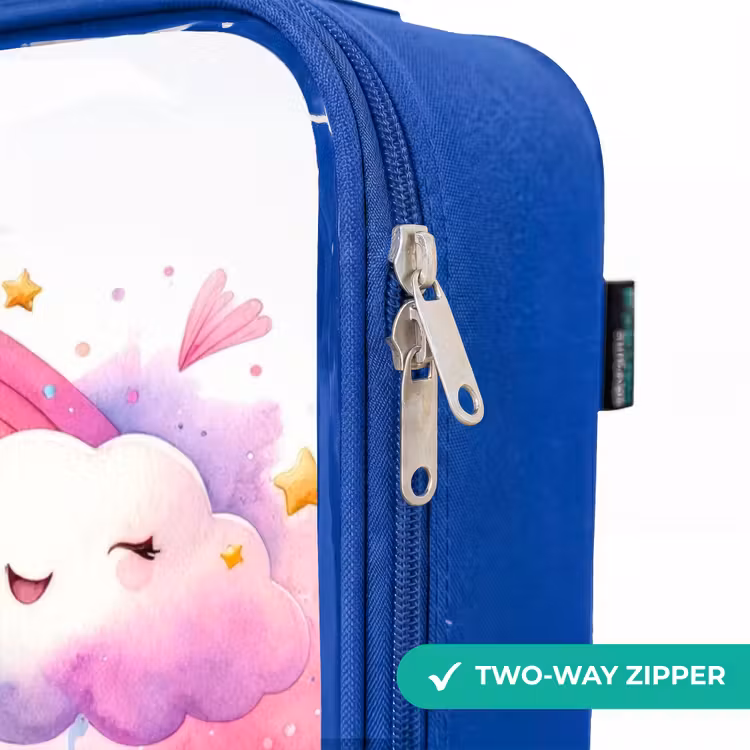 Children's suitcase - Blue - Princess on a unicorn by a rainbow — 6