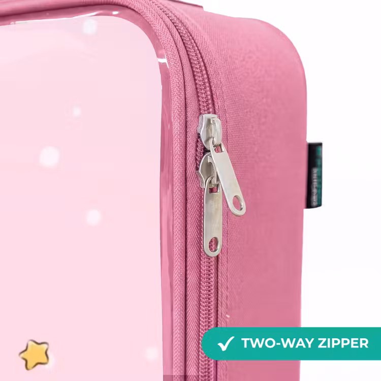 Children's suitcase - Pink - Princess and a unicorn at a rainbow pink — 4