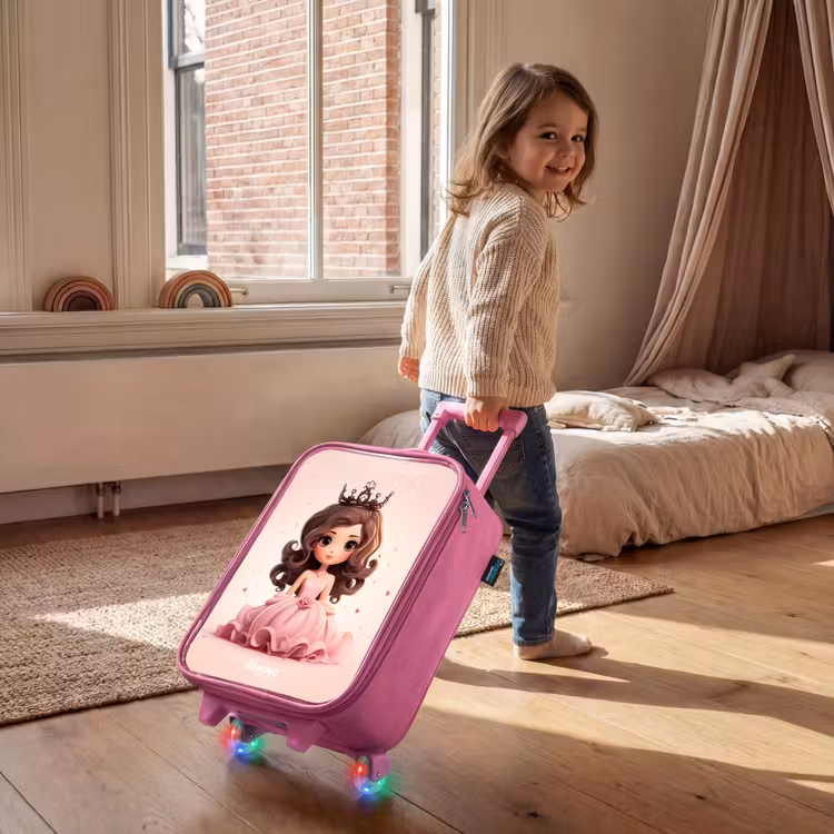 Children's suitcase - Pink - Princess in a pink dress with crown — 2