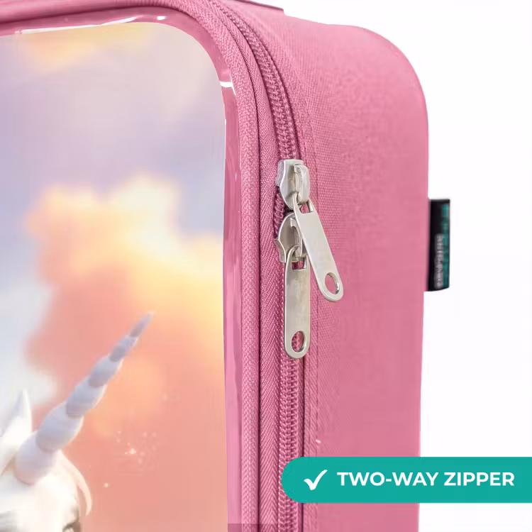 Children's suitcase - Pink - Princess with pink dress on white unicorn — 4