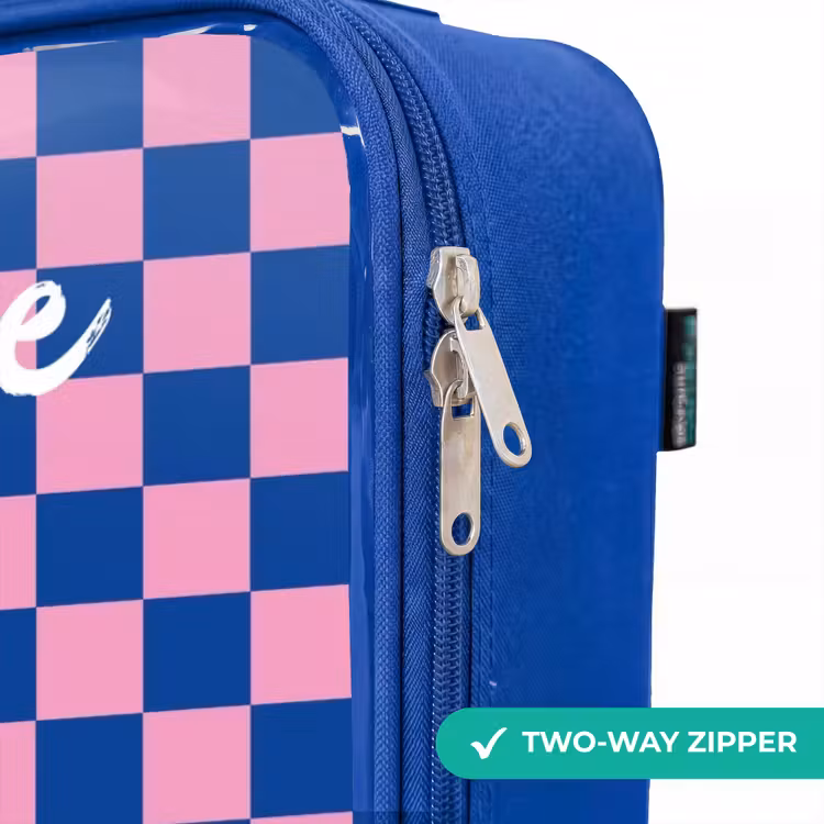 Children's suitcase with name - Blue - Cubes - Blue - Pink — 6