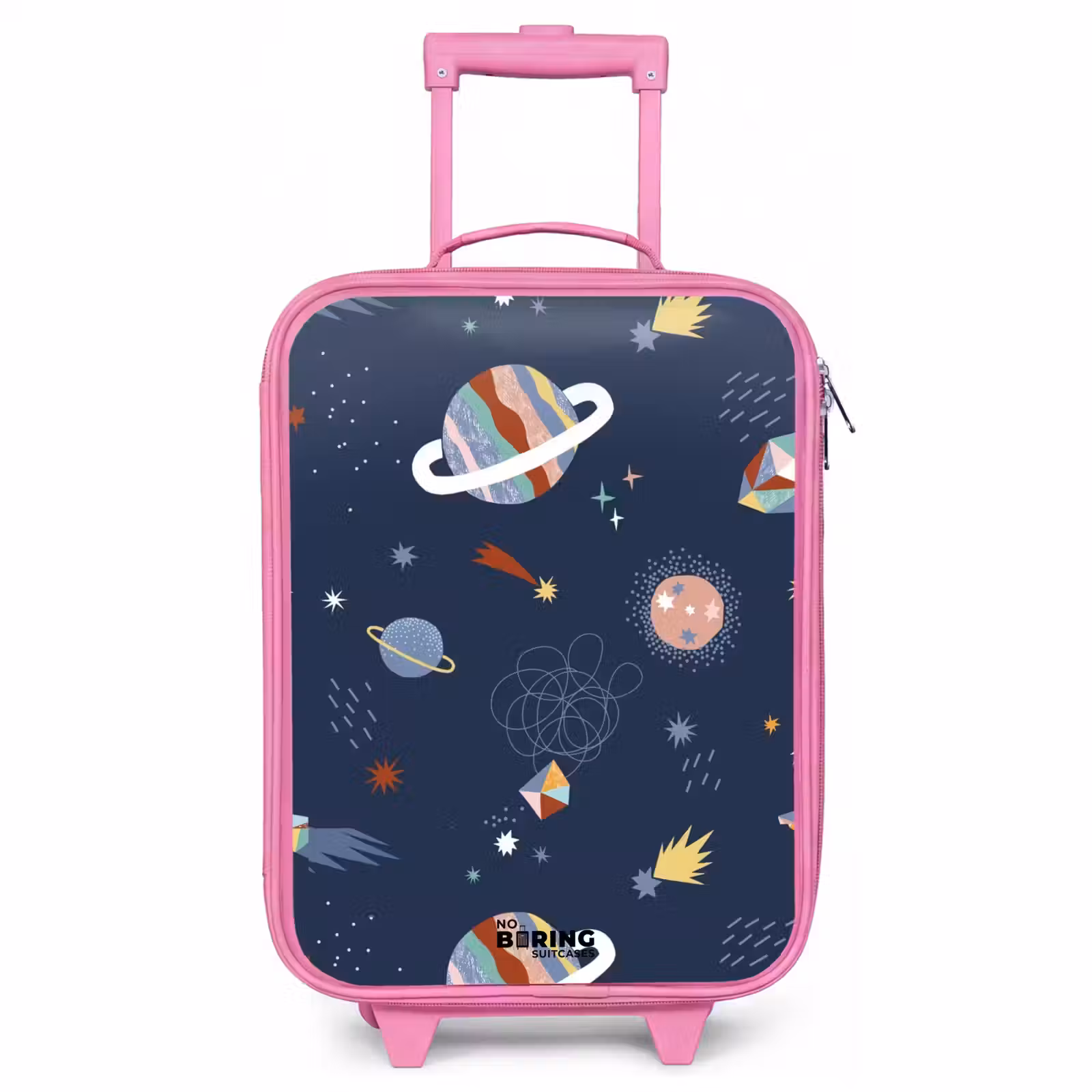 Children's suitcase - Pink - colorful planets on a dark background — 1