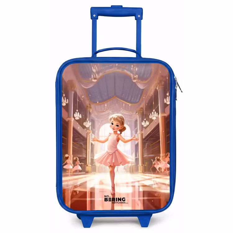Children's suitcase - Blue - Dancing ballerina in a pink tutu — 1