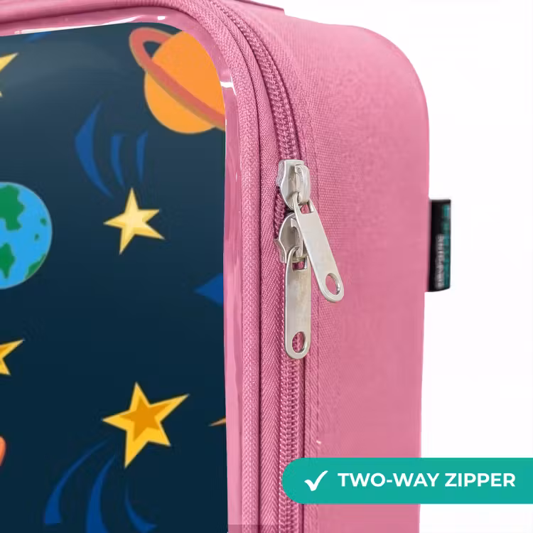 Children's suitcase - Pink - Pattern of rockets and planets — 4
