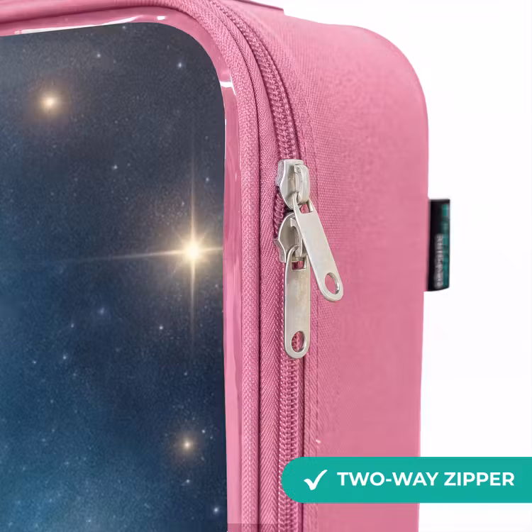 Children's suitcase - Pink - Spaceship taking off among the stars — 4
