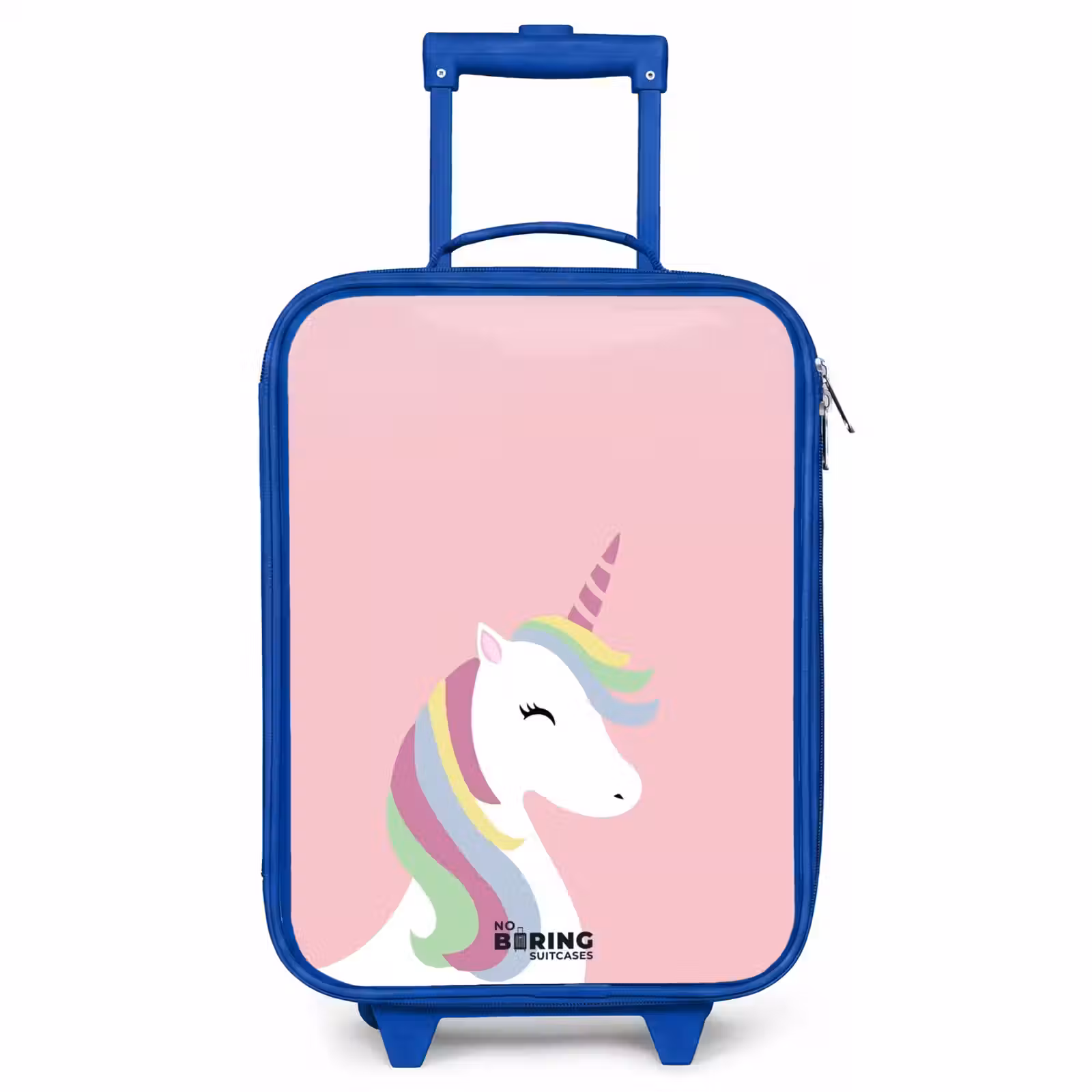 Children's suitcase - Blue - Cartoon unicorn with rainbow mane — 1