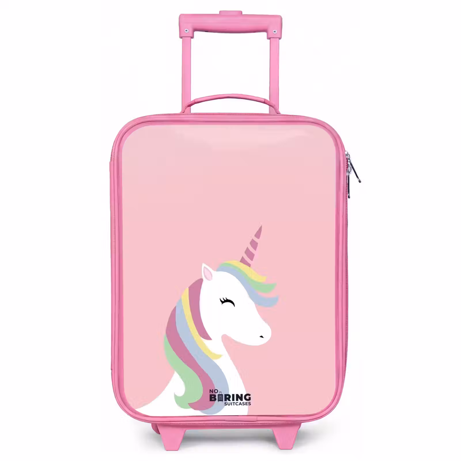 Children's suitcase - Pink - Cartoon unicorn with rainbow mane — 1