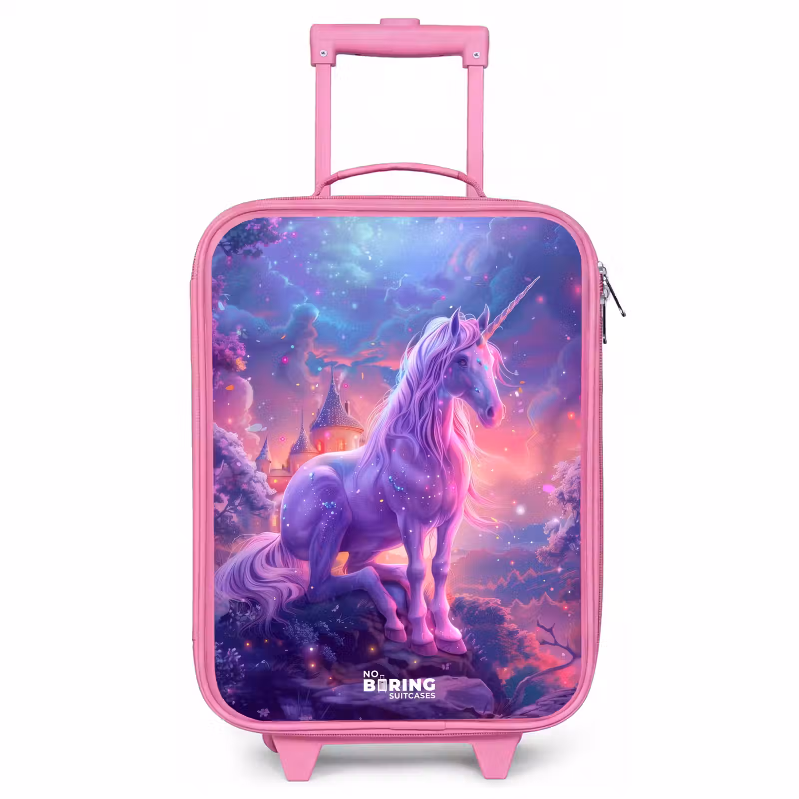 Children's suitcase - Pink - Purple Unicorn in Magical Environment — 1