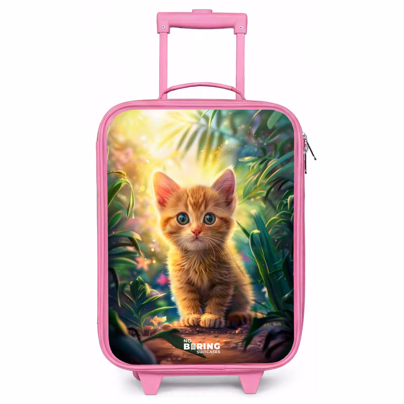 Children's suitcase - Pink - Red kitte in green nature — 1
