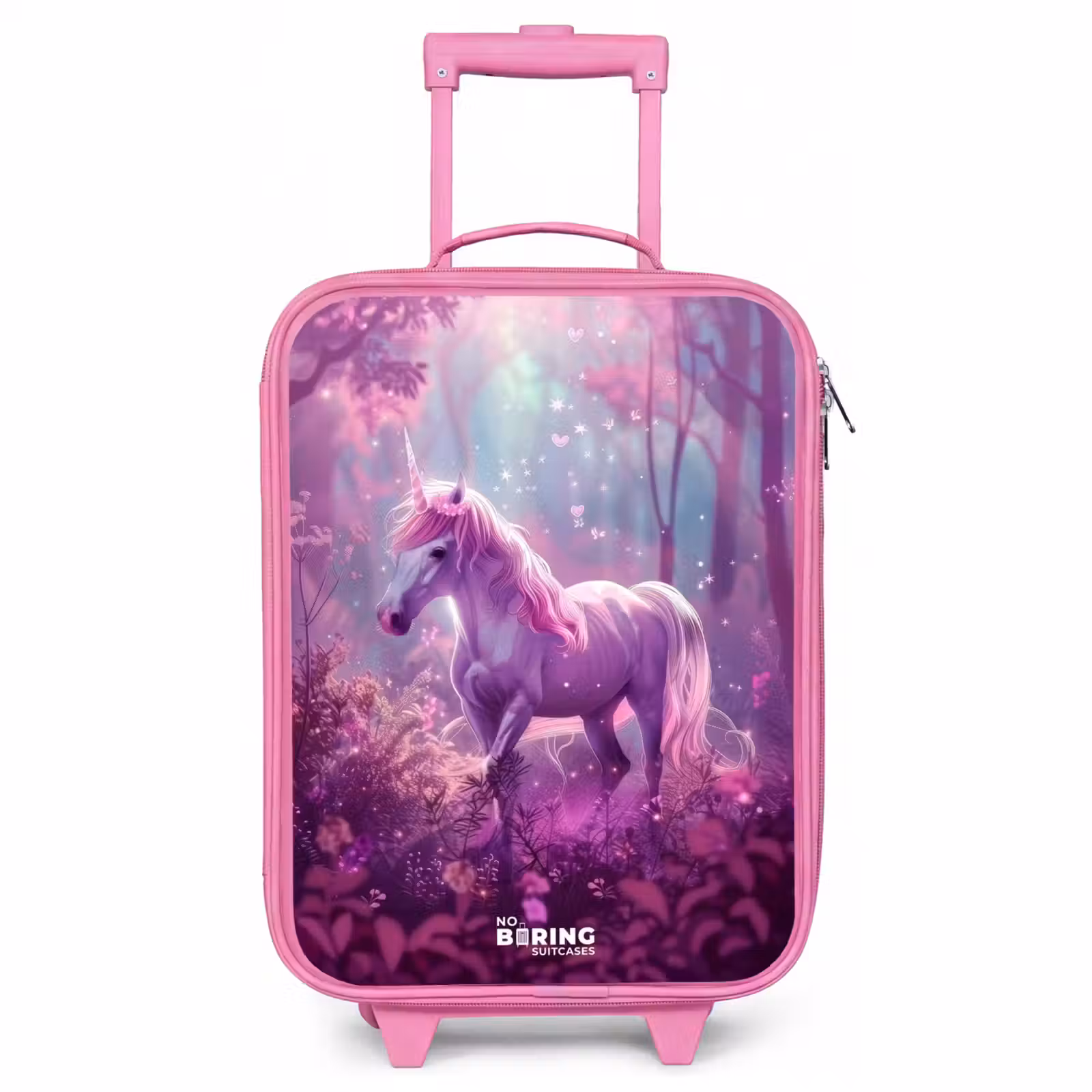 Children's suitcase - Pink - Unicorn Surrounded by Purple Nature — 1