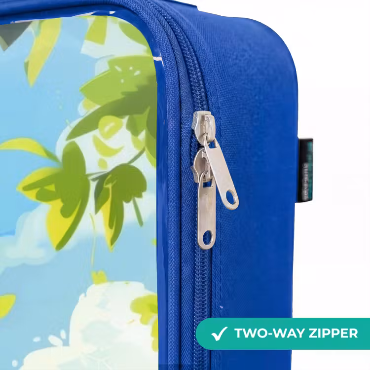 Children's suitcase - Blue - Brown bangs among yellow flowers — 6